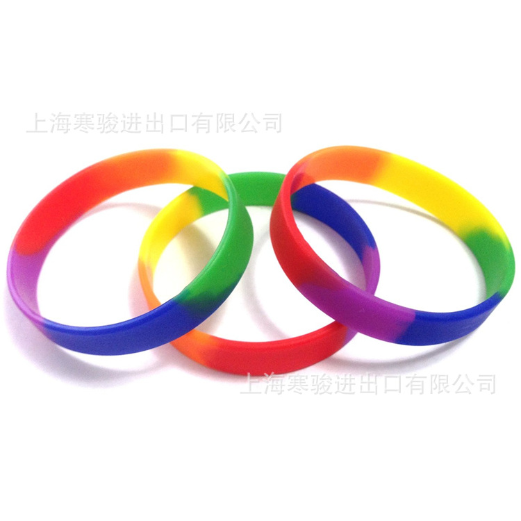 Multi Variety of Colors 硅胶手环 6色 分段色 les 手腕带