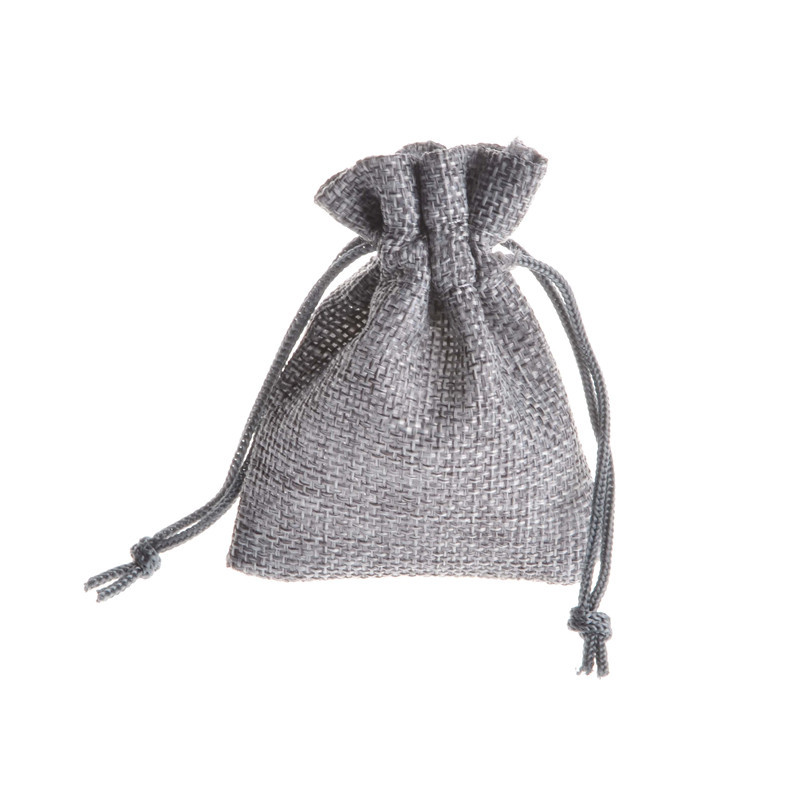 7*9 小麻布袋子 灰色束口抽绳环保饰品锦囊巧克力包装麻布袋定做