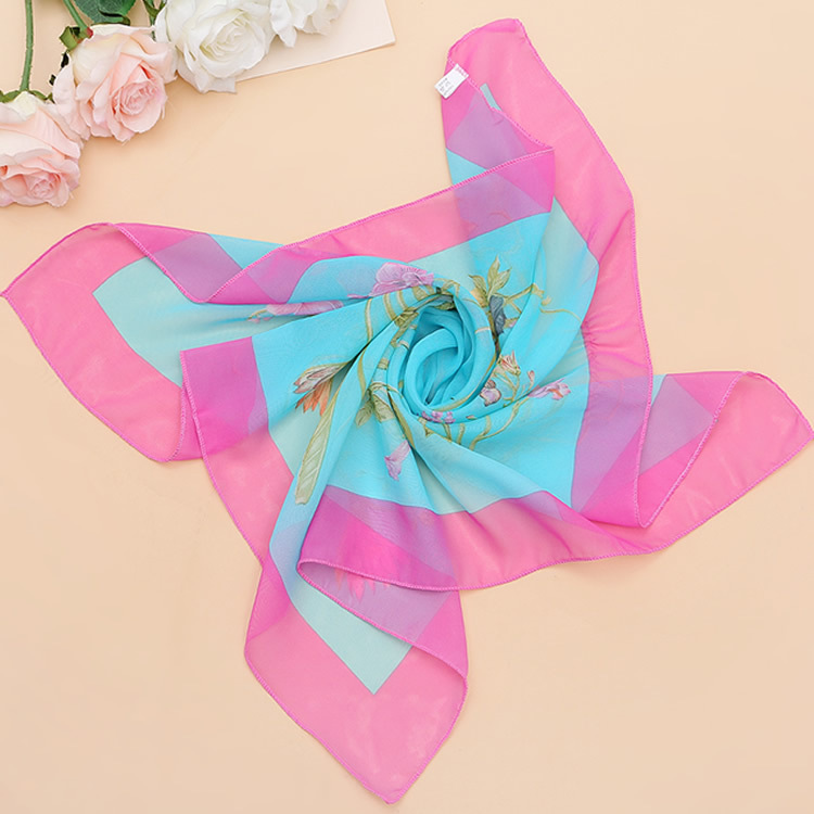 Lenço quadrado grande de chiffon e seda para mulher proteção_voghion.com