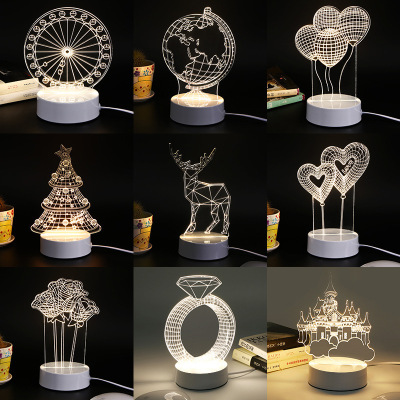 wholesale led3D Table lamp originality Children&#39;s lamps three-dimensional vision Gift lights advertisement Decorative lamp customized