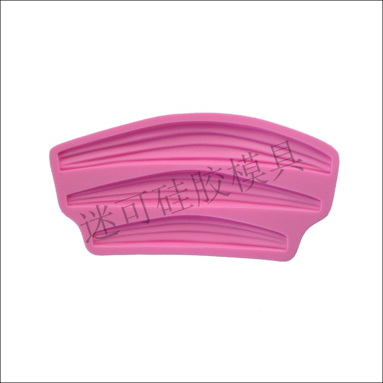 Grado Alimenticio de silicona fondant molde tres vintage satén cinta cortina borde herramienta chocolate al por mayor