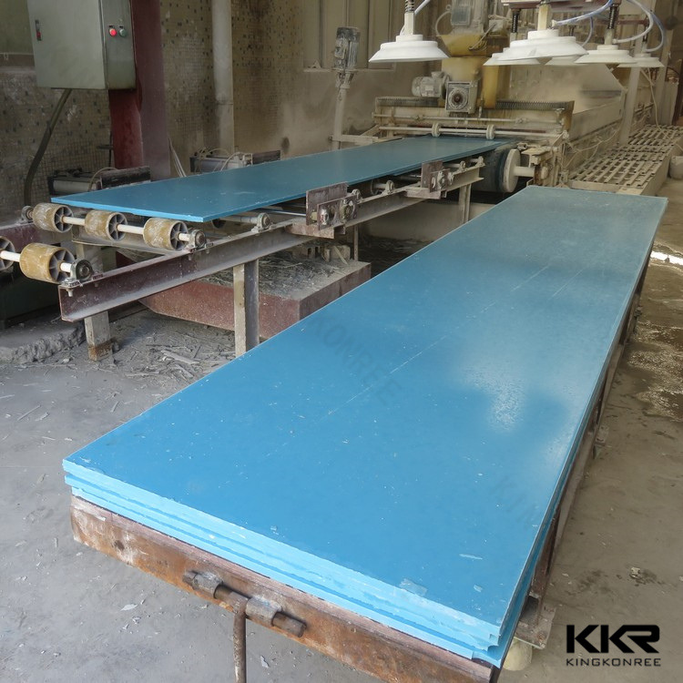 厂家直销人造石厨房台面 橱柜台面材料 蓝色纯亚克力板材