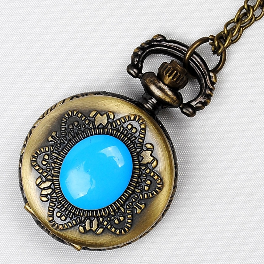 Small color decorative pocket watch three-color mini cute cat's eye pocket watch Bronze pocket watch manufacturers wholesale 6037