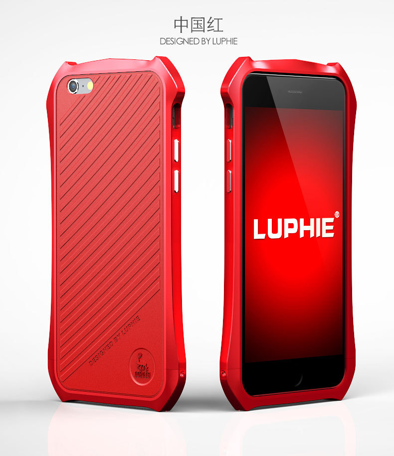 Luphie Batman Aluminum Metal Bumper Leather Back Cover Case for Apple iPhone 6S Plus/6 Plus & iPhone 6S/6