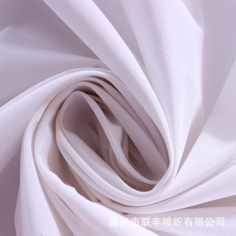 75D纬捻2左2右花瑶PU白胶涂层 优质防水防风休闲服棉衣羽绒服面料