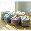 Handheld folding storage bag, cosmetic bag with zipper, cotton and linen