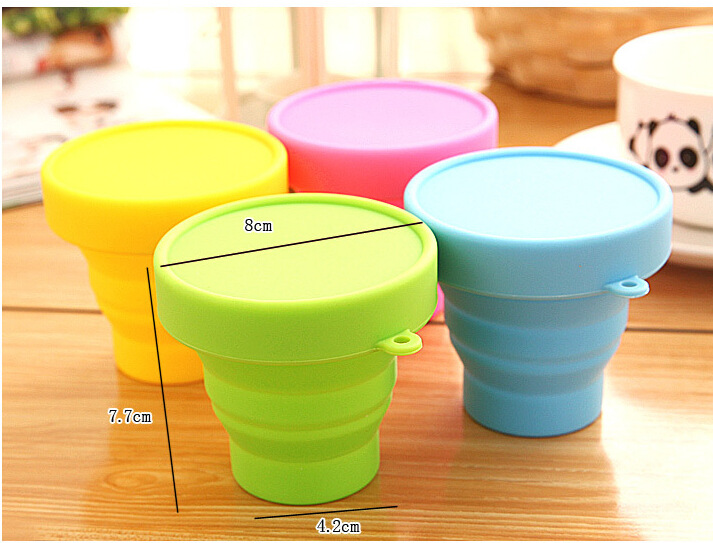 Candy Color Portable Outdoor Sports Telescopic Mouthwash Cup Travel Silicone Folding Cup Drinking Cup display picture 7