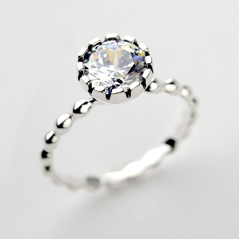 Korea style silver Diamond Ring (Silver -18)NHLJ3368-Silver -18