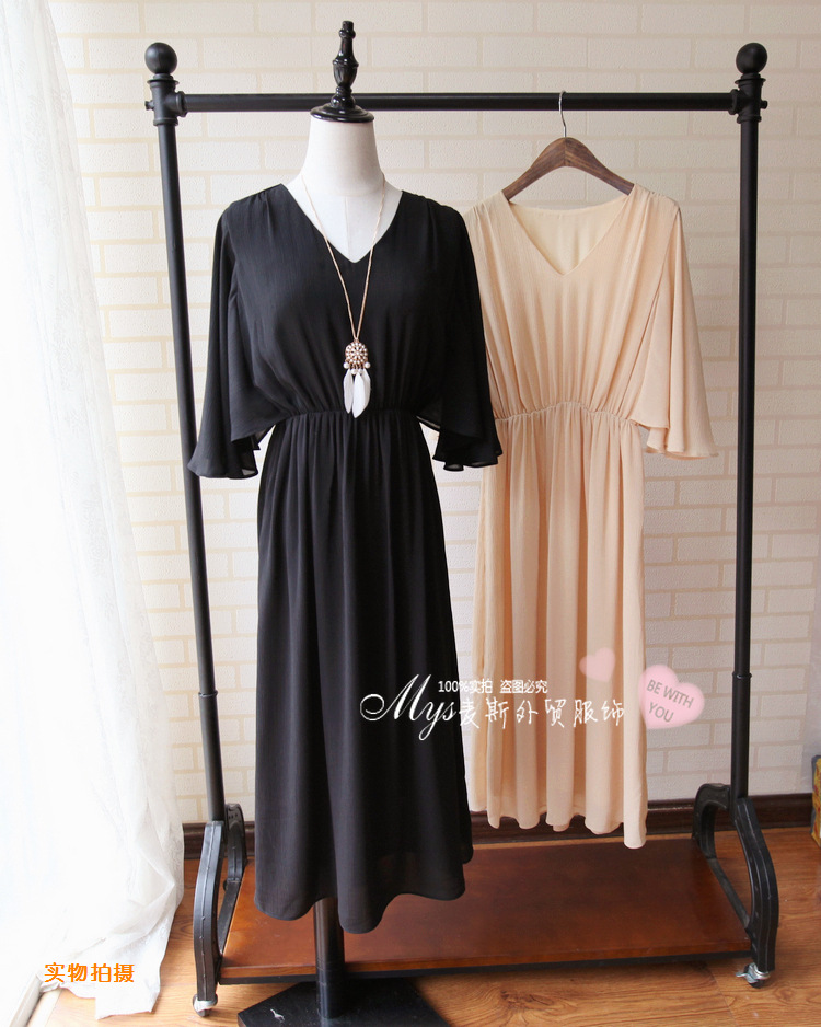 【女神連衣裙OP】韓版*超垂墜感~超長裙飛袖設計