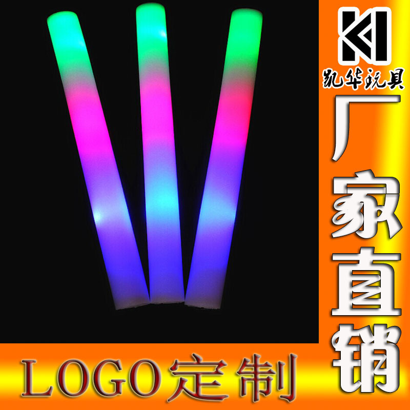 Colorful Sponge Foam Fluorescent Stick Led Digital Light Stick Bar Concert Large Flash Stick Logo Printing