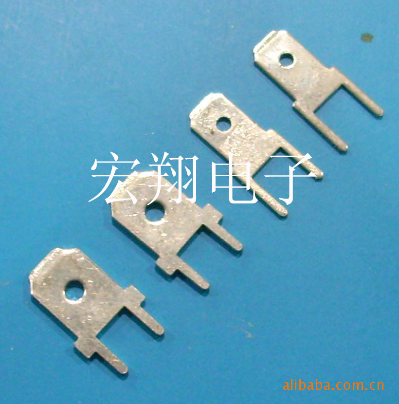 187、250两只脚焊板插片、4.8、6.3公端子、线路板端子