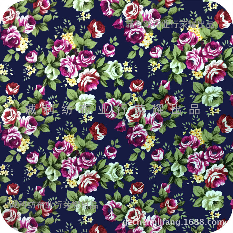 春夏纯棉童装连衣裙印花面料全棉布活性府绸印花面料平纹印花布料