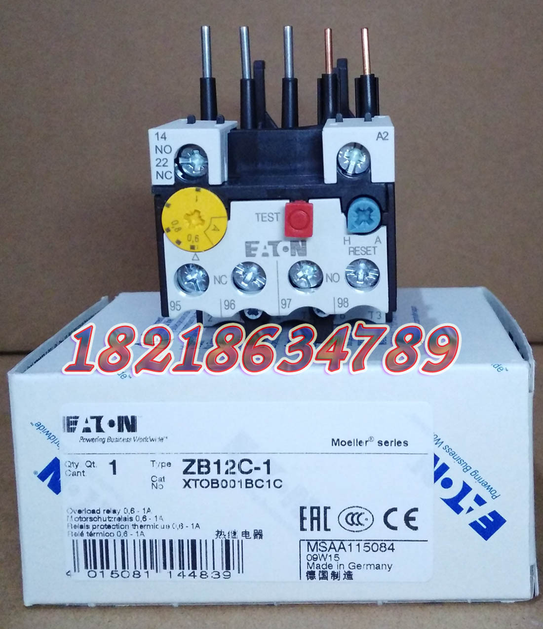 EATON热过载继电器ZB12C-1正品现货