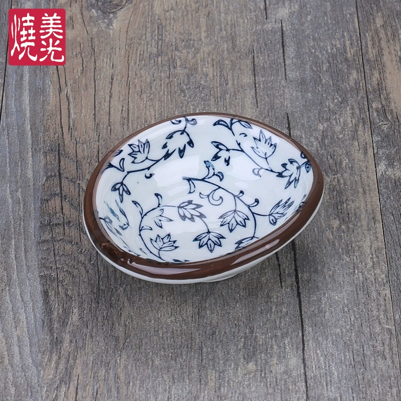 Керамическая плоская тарелка для соусов с рисунком в японском стиле Meiguang Boiled Hand-painted - стиль - маленькая творческая посуда для соусов