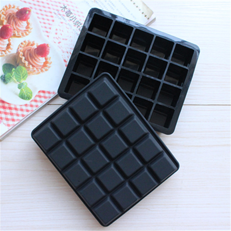 硅胶蛋糕模具20连正方块硅胶冰格模具立体冰粒巧克力蛋糕烘焙模具
