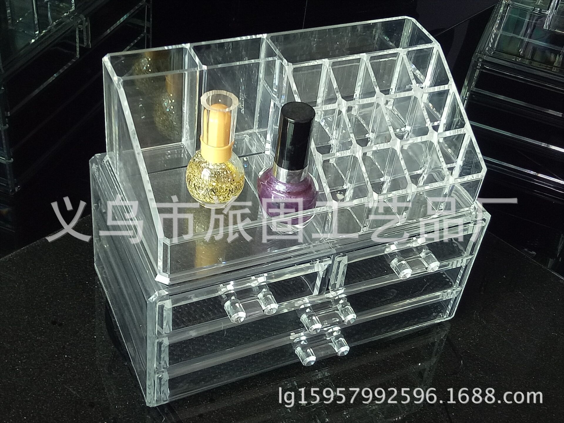 厂家批发定制注塑亚克力收纳盒 化妆品展示盒 棉签盒
