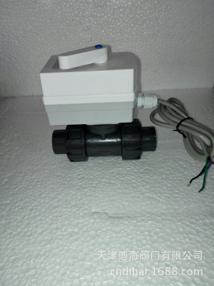 厂家供应  天津微型电动UPVC球阀   塑料微型电动球阀