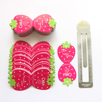 时尚饰品头绳项链彩色卡片包装专用手链纸卡批发草莓卡200张|ms