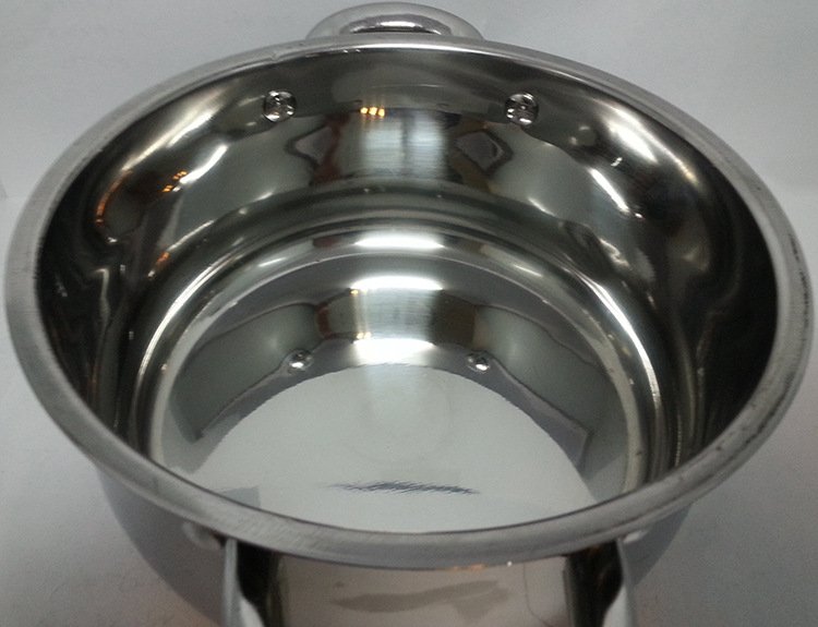 Factory direct sales of stainless steel double-bottom double-ear six-piece set strawberry soup pot, home stewing pot, all-steel lid gift pot set detail image 6