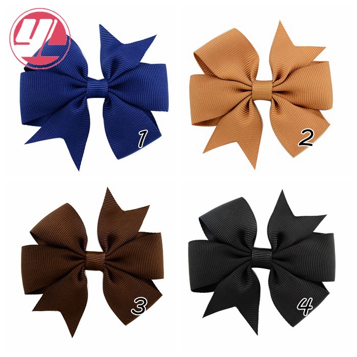 Fashion Baby V-shaped Ribbed Ribbon Bow Hairpin Hair Accessories display picture 1