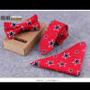 Bow tie for leisure, scarf, set, Korean style, 5cm, cotton and linen