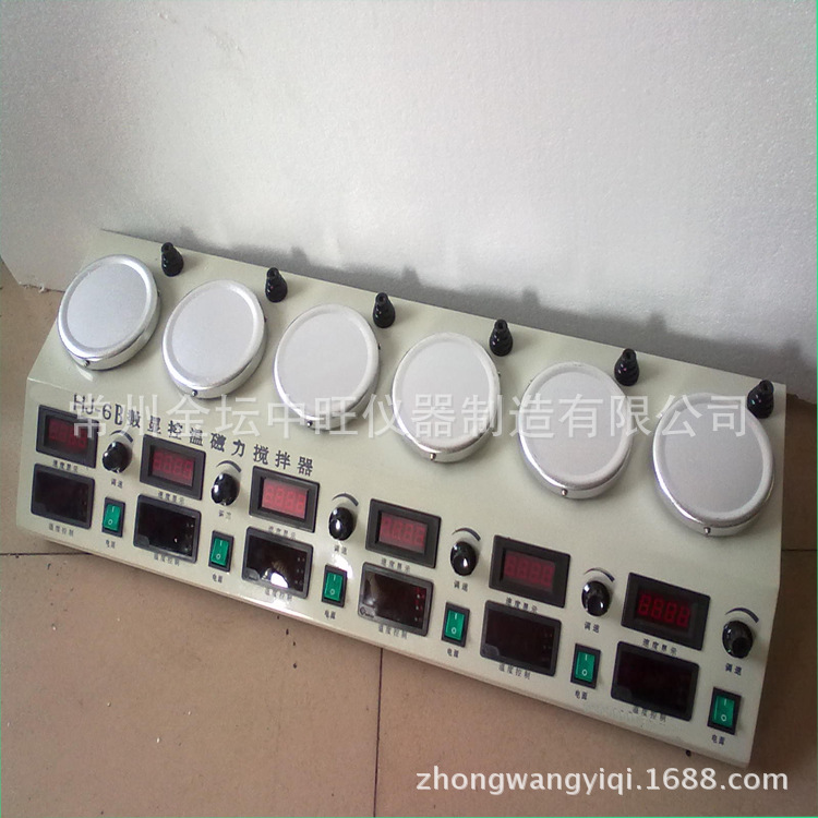 HJ-6B数显异步六头磁力加热搅拌器 数显六联六连磁力加热搅拌器