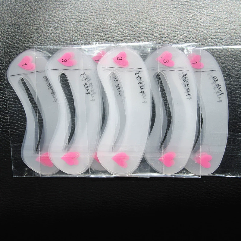 Eyebrow Drawing Card Reusable (EVA Silicone) Stencil, 3 pcs, Adjustable Shape for Beginners