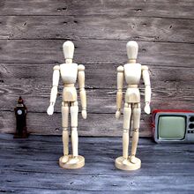 批发大号12寸木头人偶模型关节人  素描美术漫画人物造型33CM