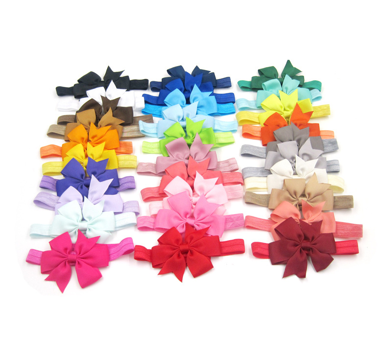 Fashion Solid Color Flower Bow Knot Cloth Hair Band display picture 3