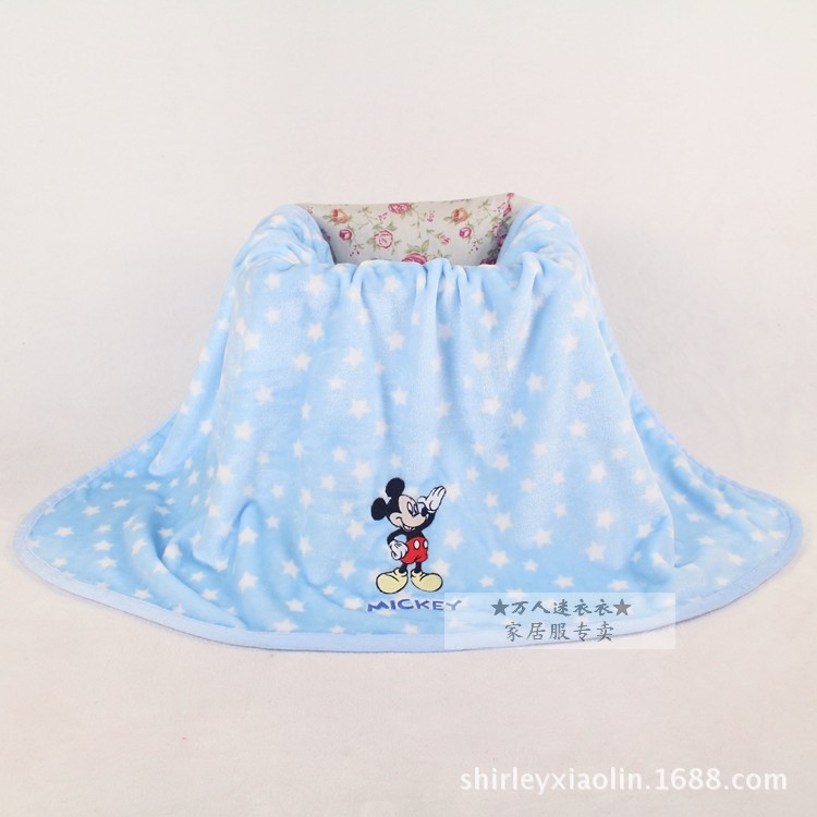 蓝星米奇 法兰绒毯