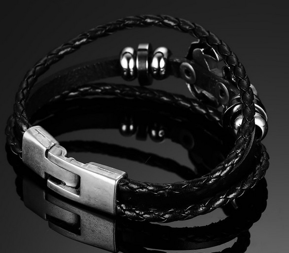 2017 Moda Bracciale in corda di cuoio Gioielli fatti a mano a Yiwu_voghion.com