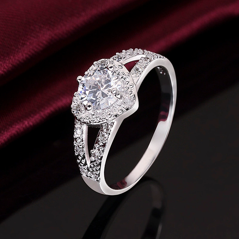 Модное кольцо в форме сердца, цирконий, Aliexpress, ebay, европейский стиль