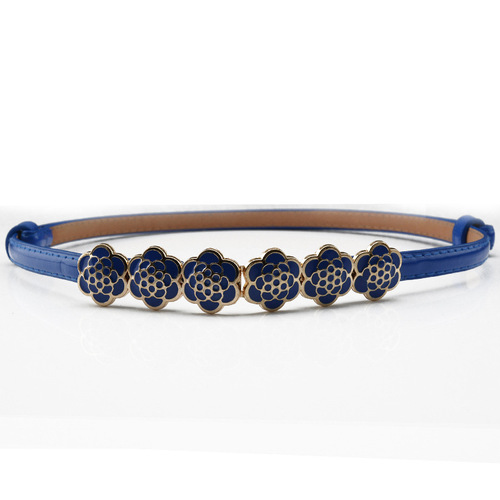 Simple thin belt with butterfly buckle for women, versatile fashionable decorative women's thin belt with candy-colored patent leather skirt