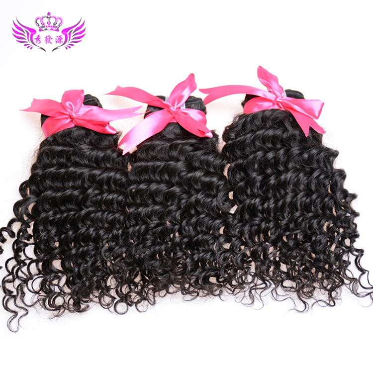 Xuchang real hair with hair, Malaysia real hair wig curtain deep curly