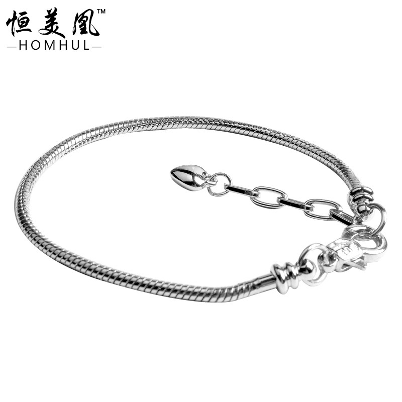 龙虾扣基础链 DIY饰品配件混批 大孔珠手链 可调节长度链子