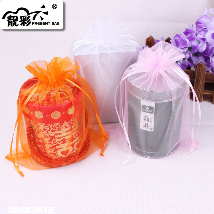 Long-term wholesale Solid packing Gift Bags Beam port jewelry Eugen Organza bag Wedding celebration candy Supplies Organza bag