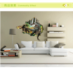 牆貼3D立體恐龍臥室裝飾地板貼紙家居裝修兒童房貼畫XH-9217