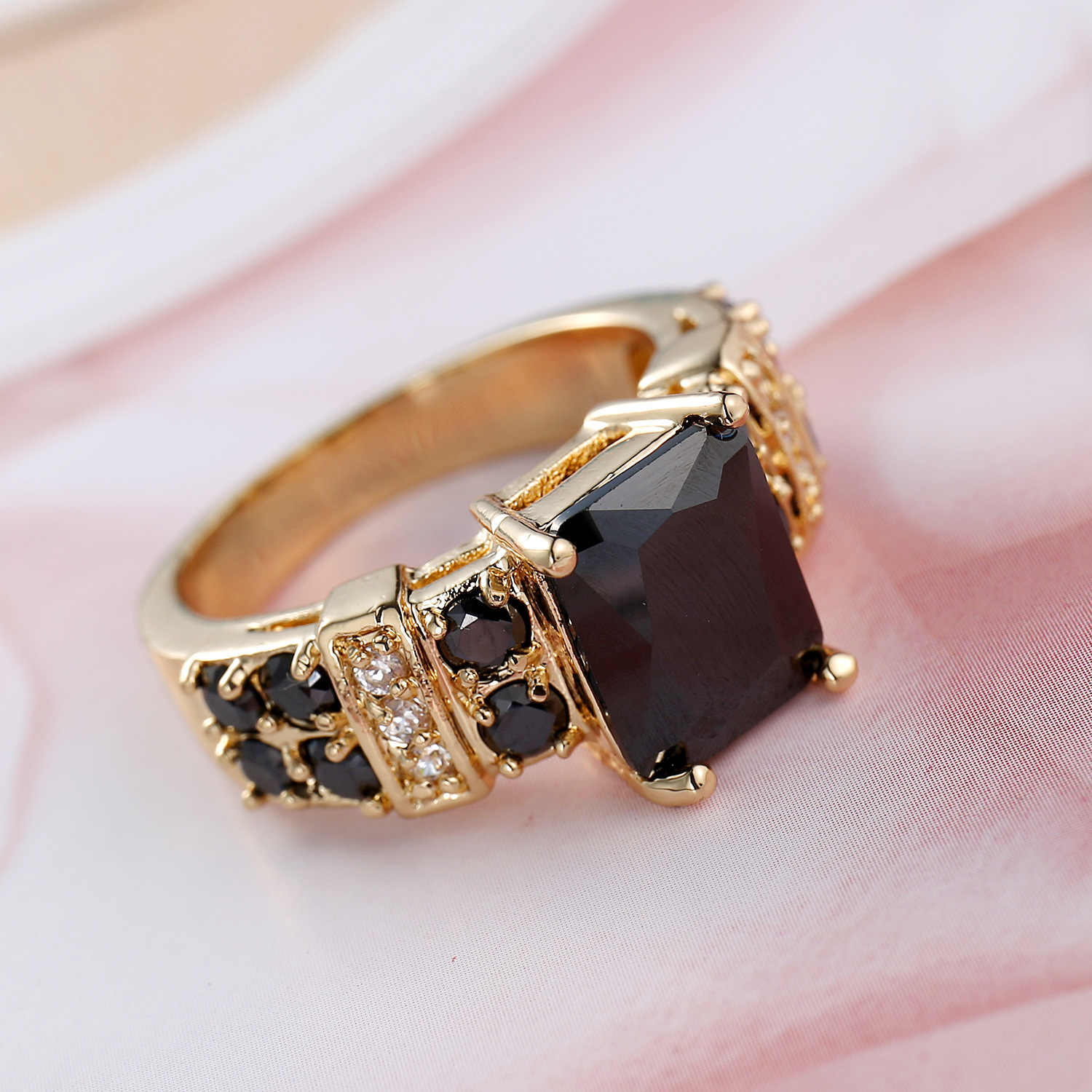 supply of popular jewelry copper inlaid zircon jewelry popular punk style men and women's colorful gold plated rings_ipsvogv.com