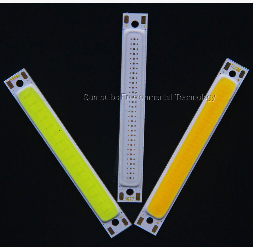 6008暖红白蓝色LED COB灯条1W 3W