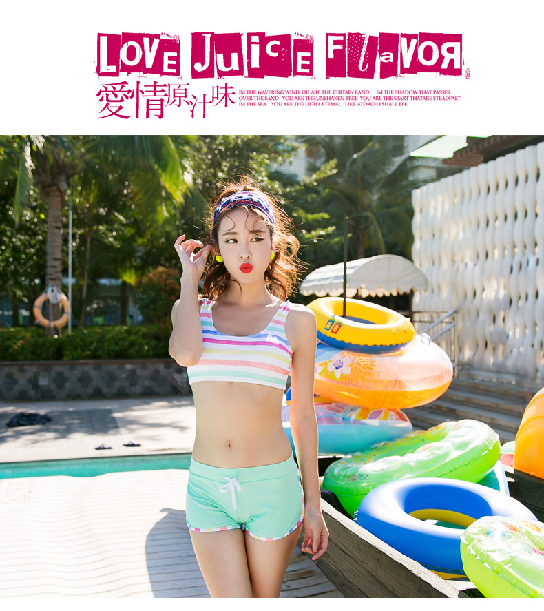 Thương hiệu áo tắm nữ bảo thủ ba mảnh chia tay boxer cỡ lớn mỏng chống nắng áo dài tay áo tắm mỏng bên bờ biển - Bộ đồ bơi hai mảnh 	đồ bơi 2 mảnh short