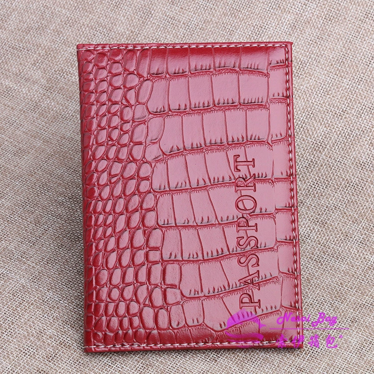 Passport case, polyurethane crocodile print, protective passport cover, 11 colors, 14.2×9.8×0.5 cm