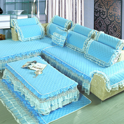 厂家定制纯棉沙发垫欧式冬季蕾丝防滑沙发巾家纺沙发套飘窗垫批发|ru