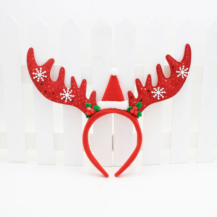 亮片大鹿角戴帽