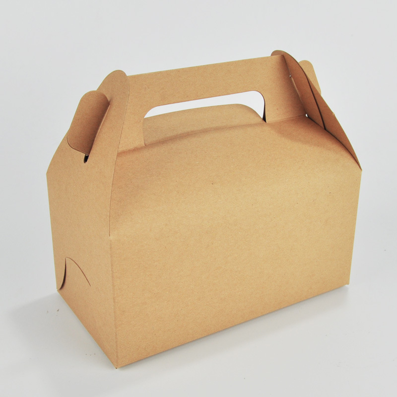 大号牛皮手提西点盒 蛋糕慕斯甜品打包盒 牛皮纯白牛轧糖盒