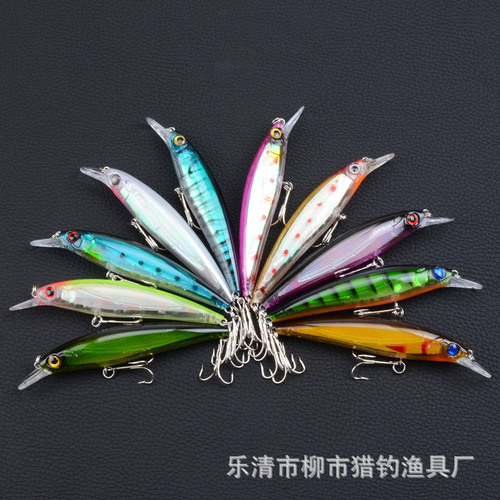 Foreign trade cross-border fake bait suspended in water laser bionic fishing bait Mino 13.4g Luya bait hard bait cocked mouth