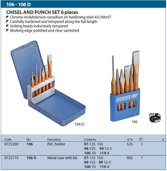 Gedore 吉多瑞 6 件装 冲头套件 106  (8725200) 
