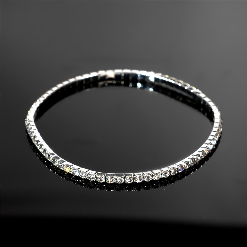 Simple crystalBracelet (10 rows of silver white diamond-k9)NHIM0653-10 rows of silver white diamond-k9