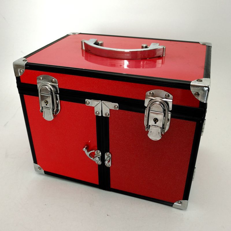 铝箱厂批发定做三层三开三抽屉铝合金直角抽屉化妆箱、首饰收纳盒