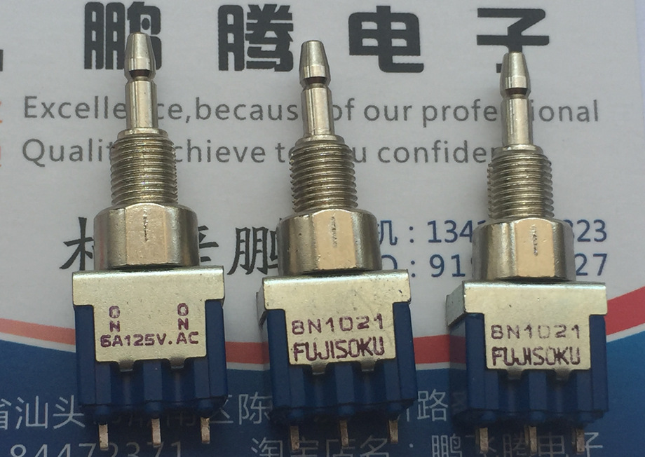 原装日本FUJISOKU 8N1021微型按钮开关 3脚复位钮子按键6A125V