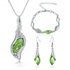 Crystal bracelet, accessory for bride, necklace, earrings, pendant, jewelry, set, Korean style, wholesale, 3 piece set